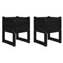 Voir la diapositive 2 : VIDAXL Jardinieres 2 pcs Noir 40x40x52,5 cm Bois massif de pin