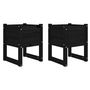 Voir la diapositive 2 : VIDAXL Jardinieres 2 pcs Noir 40x40x52,5 cm Bois massif de pin