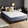 Voir la diapositive 2 : IDLITERIE Ensemble Matelas Ressort 7 zones + Mémoire de forme + Sommier KING STYLE + couette + oreillers - Fabriqué en France