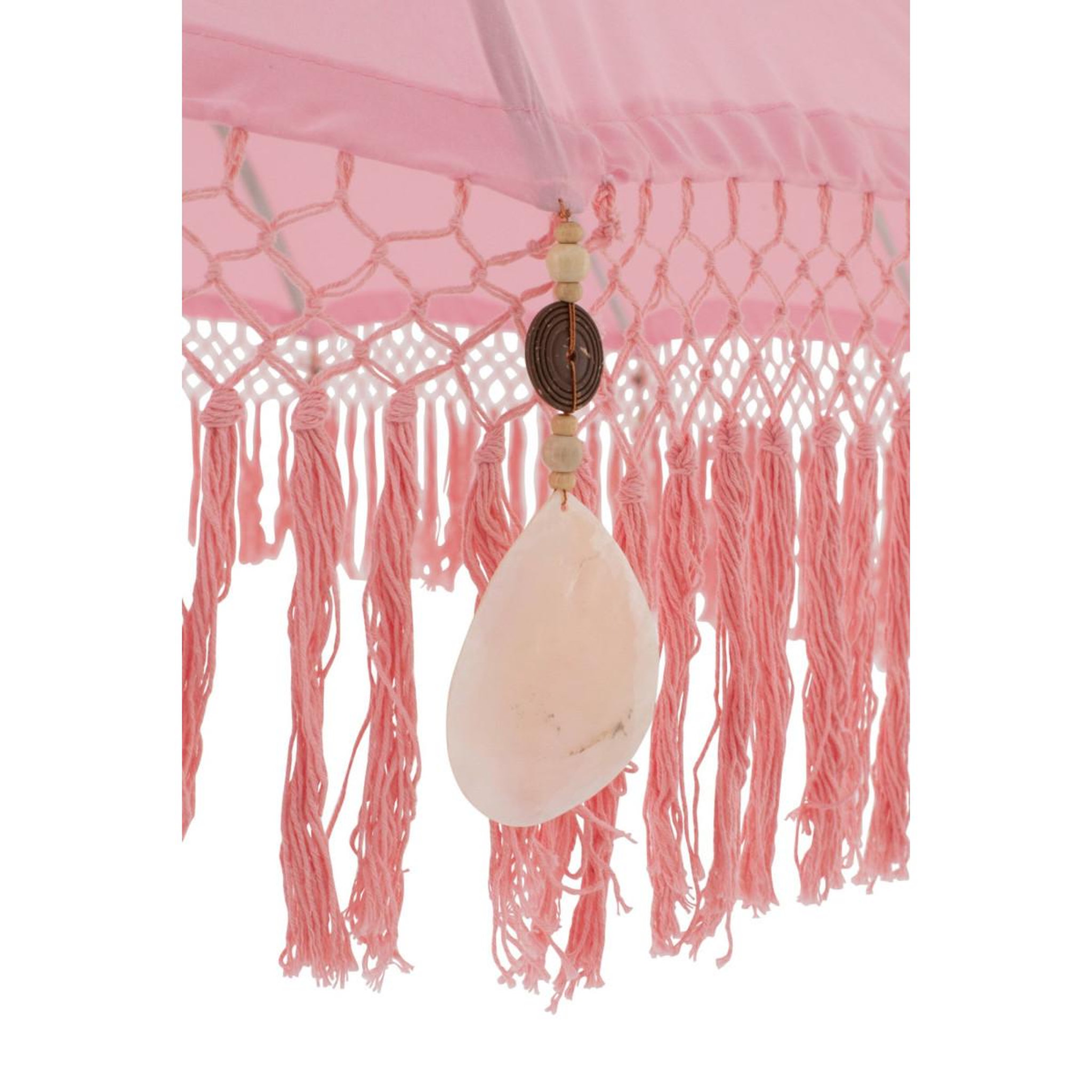 Voir la diapositive 2 : J-LINE Parasol rond à franges  bobbi  200cm rose