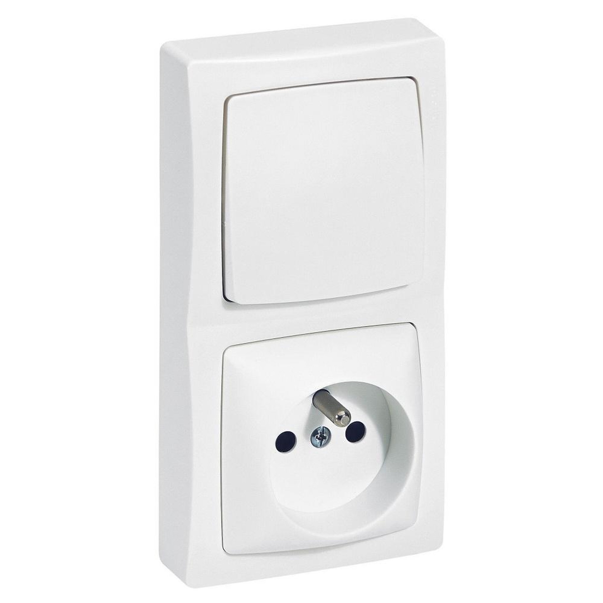 Legrand Interrupteur va-et-vient et prise avec terre complet ASL blanc LEGRAND