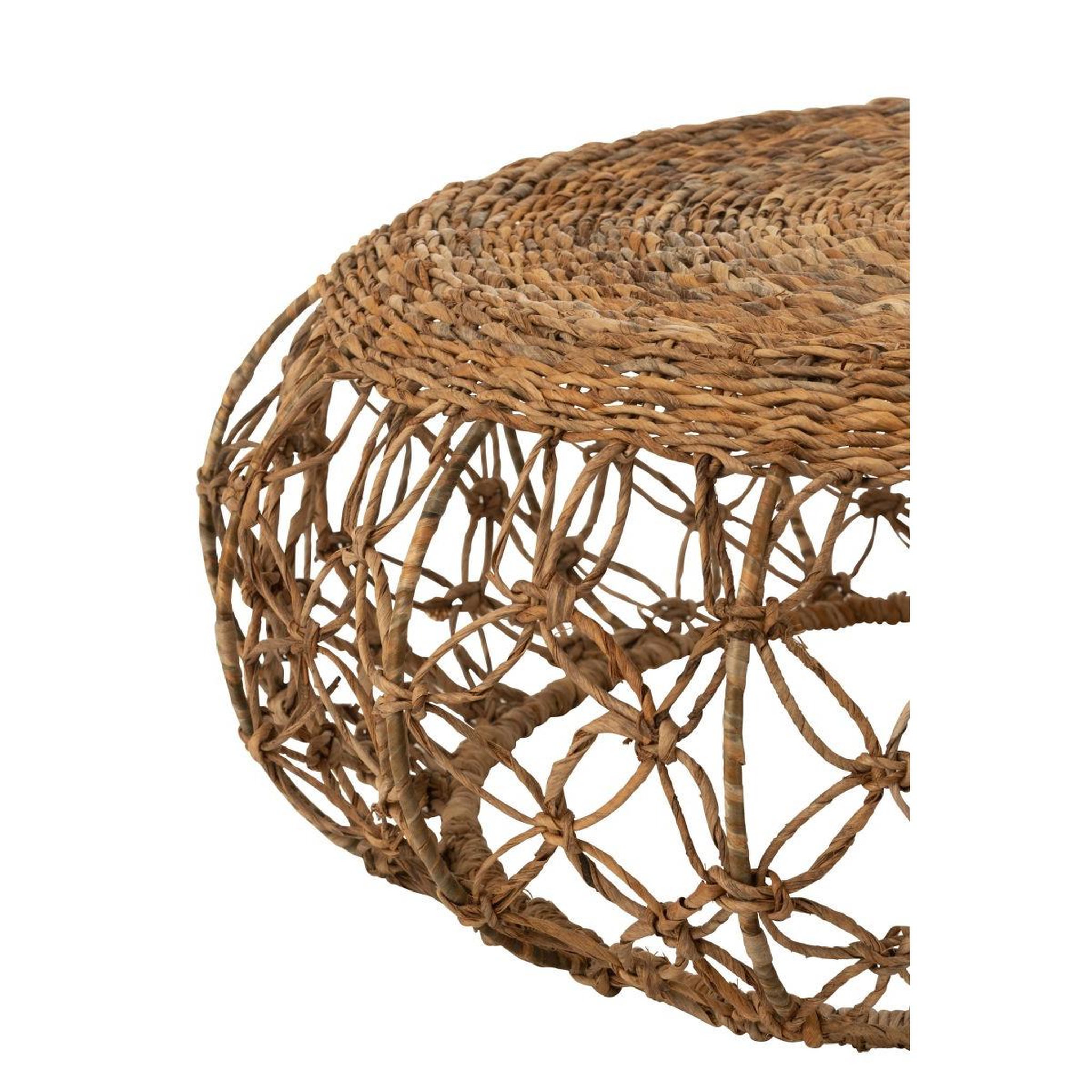Voir la diapositive 3 : J-LINE Table basse en feuille de bananier  baril  60cm naturel
