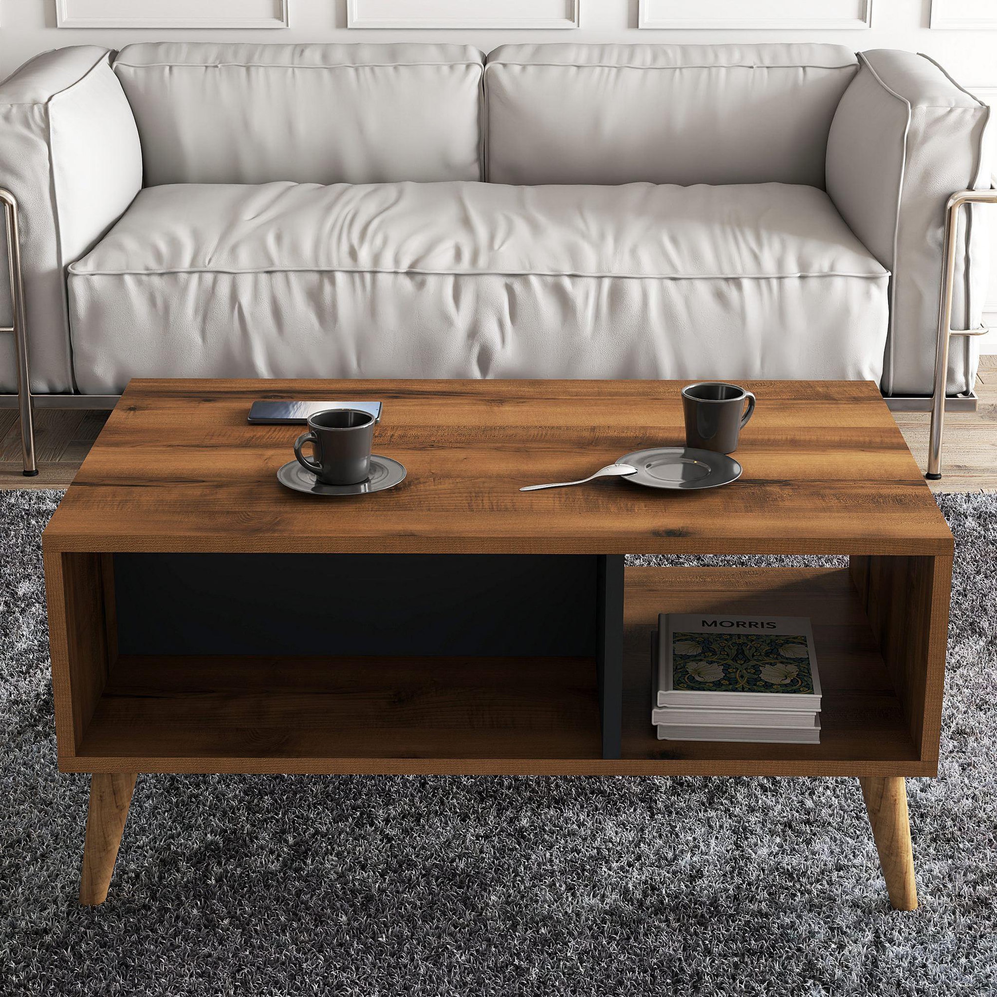 Voir la diapositive 3 : Habitat et Jardin Table basse en bois  Exxen  - 90 x 41 x 54 cm - Gris anthracite