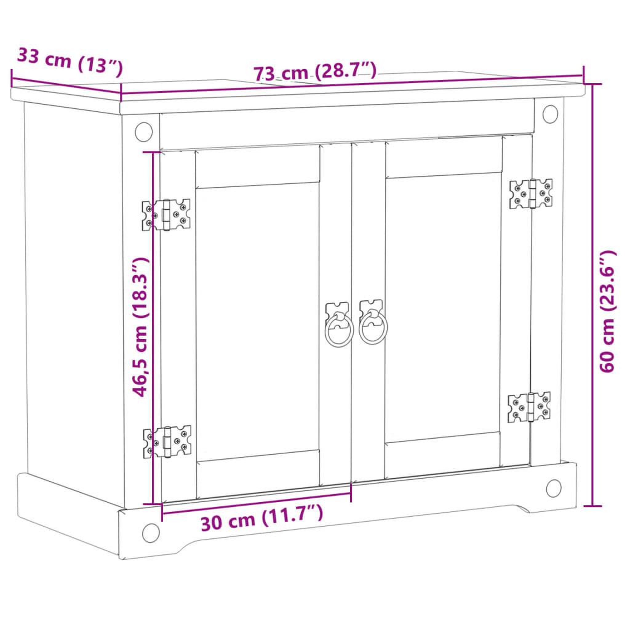 Voir la diapositive 6 : VIDAXL Armoire lavabo de salle de bain  bois de pin massif