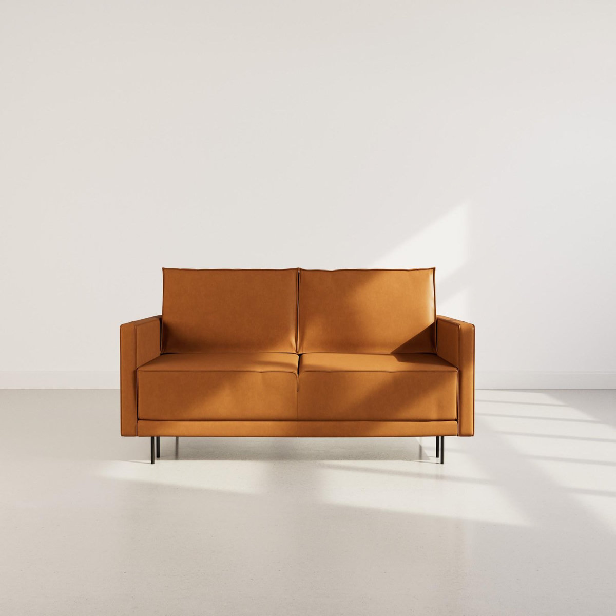 LISA DESIGN Charlie - canapé droit 3 places convertible avec coffre en simili