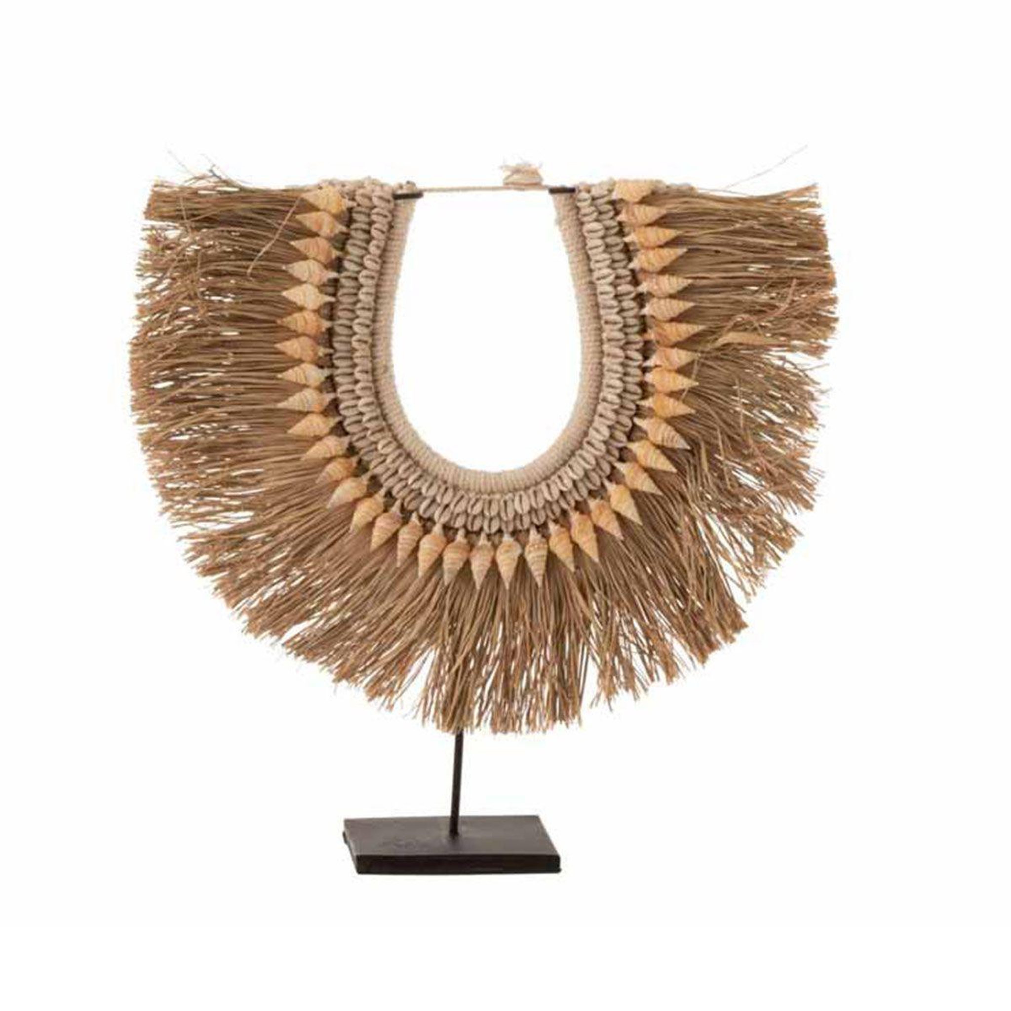 J-LINE Collier Déco en Bois  Dora  45cm Naturel