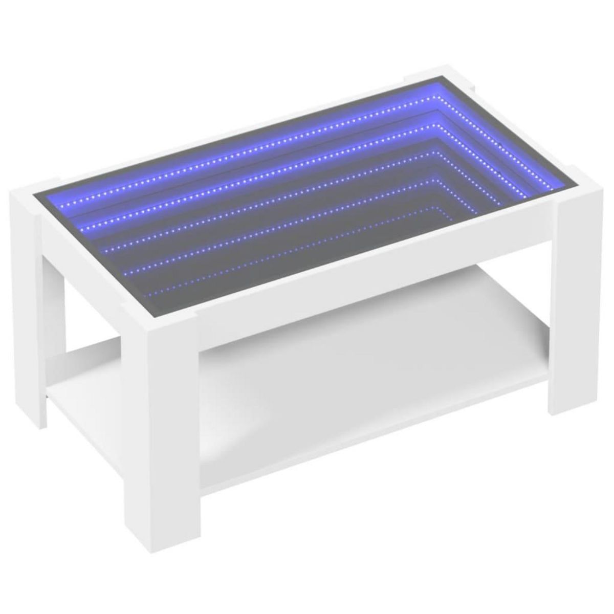 VIDAXL Table basse avec LED blanc 93x53x45 cm bois d'ingenierie