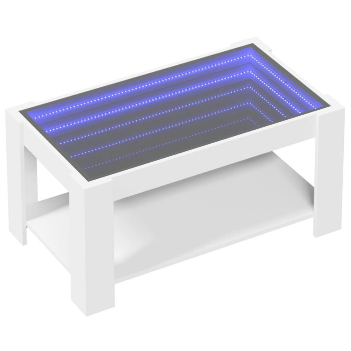 VIDAXL Table basse avec LED blanc 93x53x45 cm bois d'ingenierie