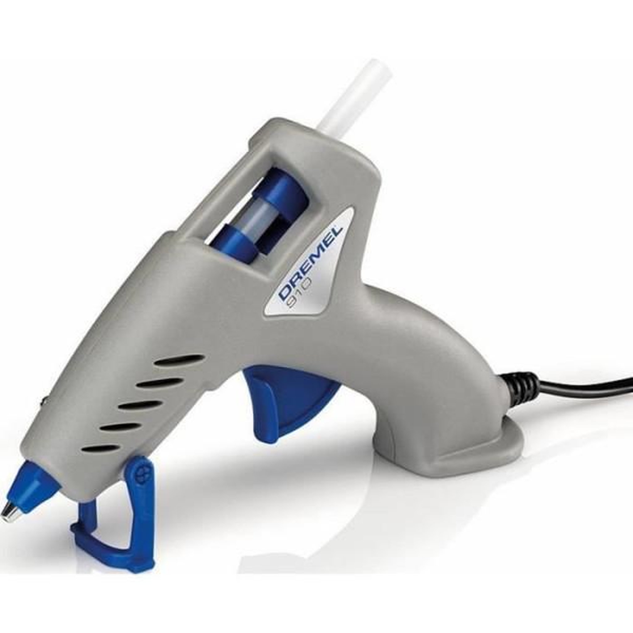 Dremel Pistolet a colle chaude dremel 910 - température de chauffe a 165°c - livré avec 3 batons de colle 7mm