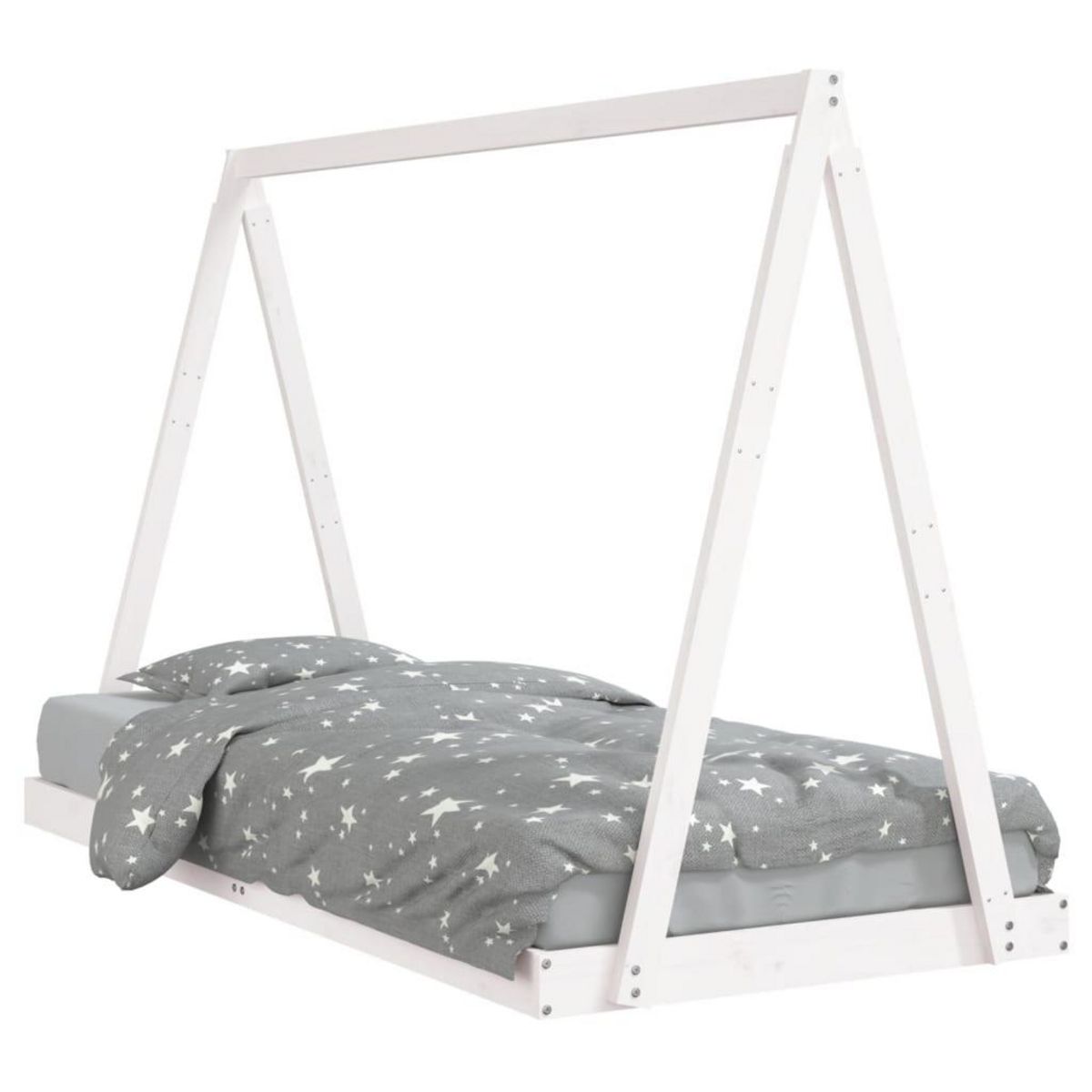 VIDAXL Cadre de lit pour enfants blanc 90x200 cm bois de pin massif