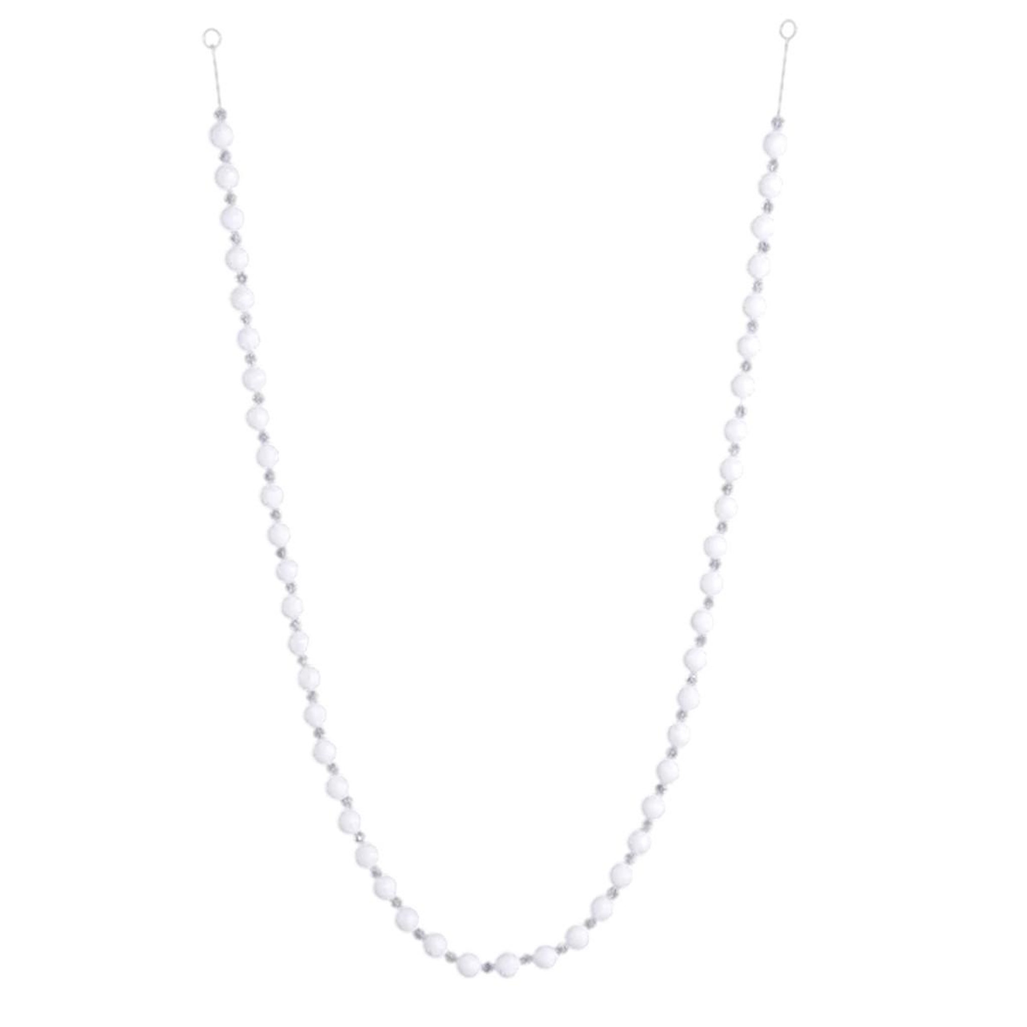 FEERIC LIGHT & CHRISTMAS Guirlande de Noël Perles  Polaire  144cm Blanc