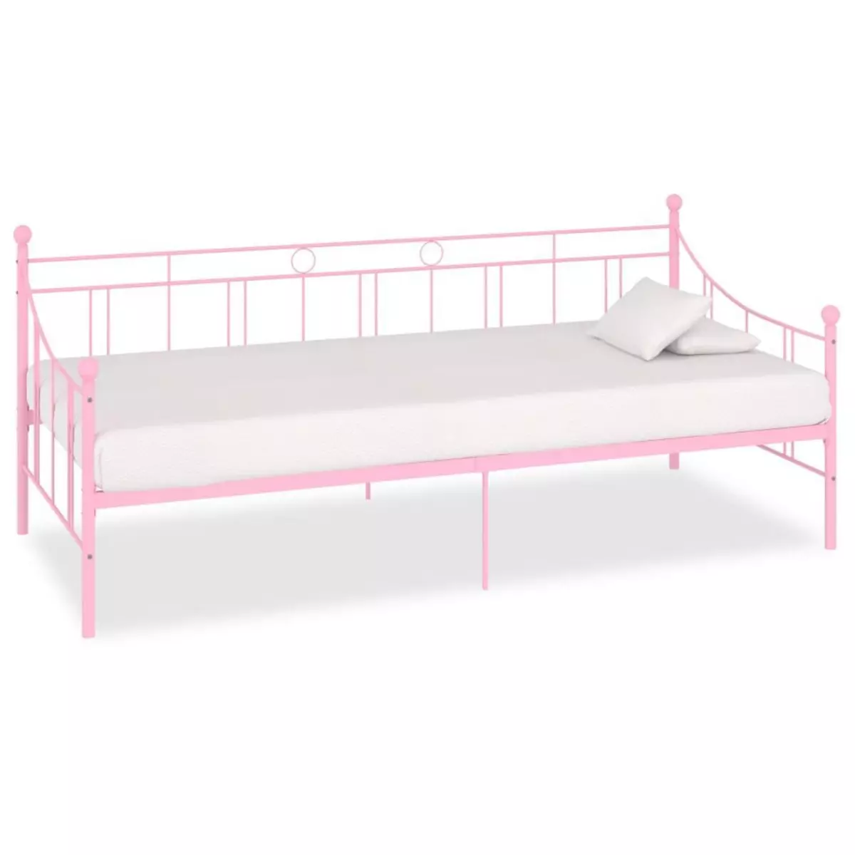 VIDAXL Cadre de lit de repos Rose Metal 90 x 200 cm