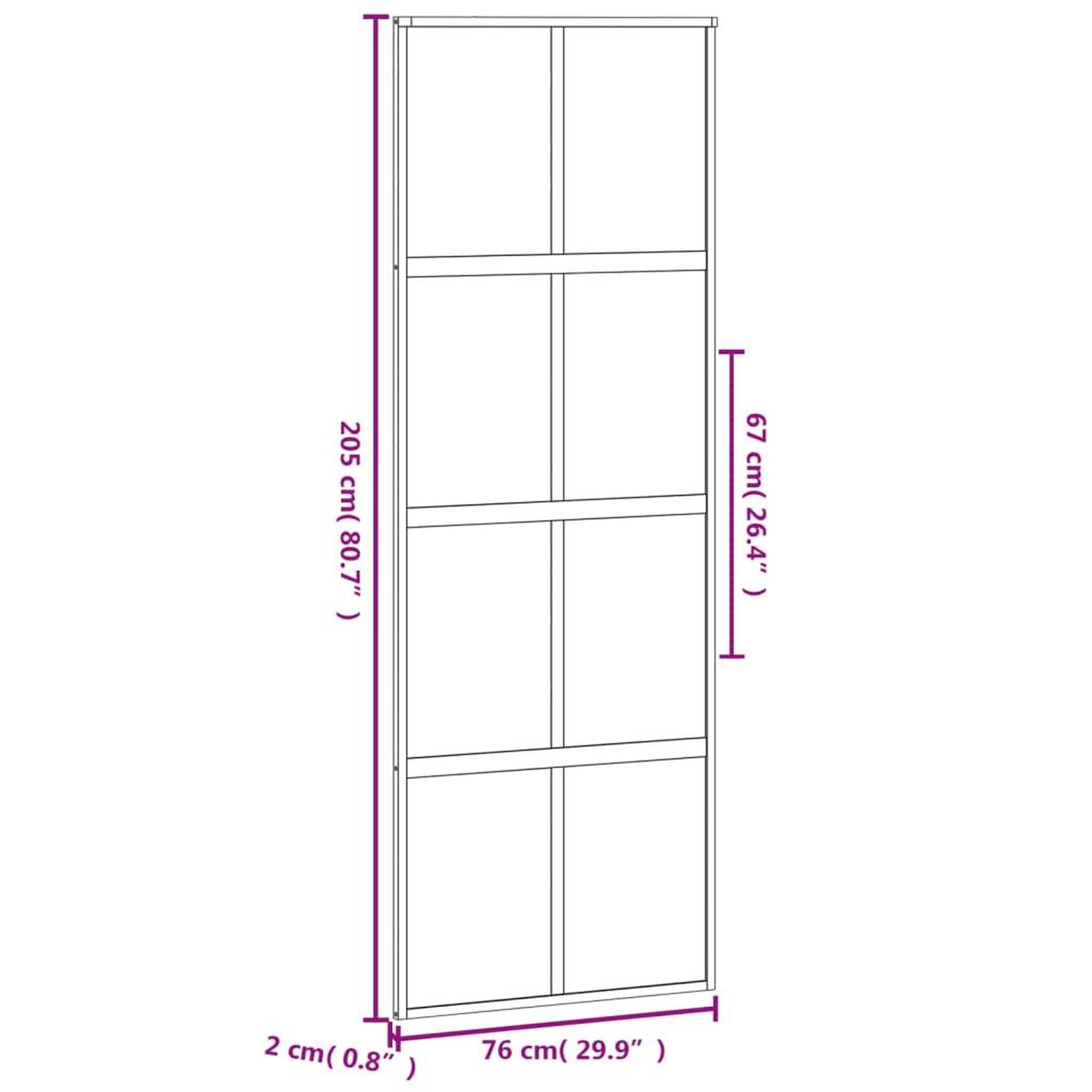 Voir la diapositive 6 : VIDAXL Porte coulissante noir 76x205 cm verre trempe aluminium