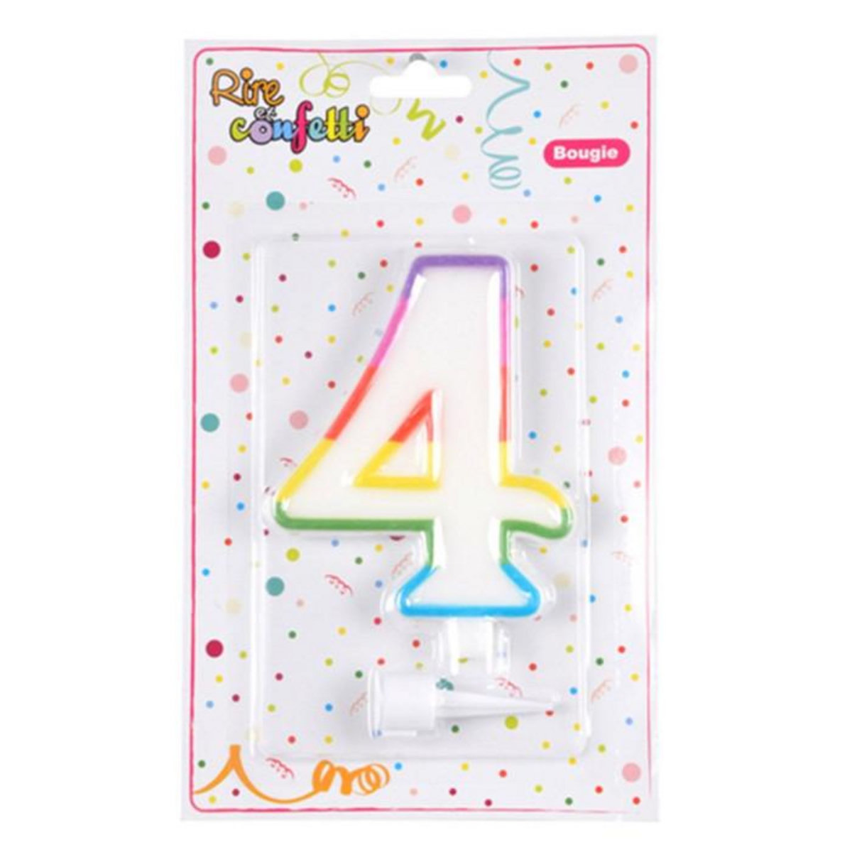 Paris Prix Bougie d'Anniversaire  Chiffre 4  10cm Multicolore