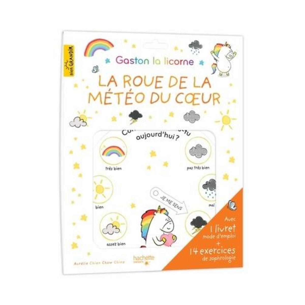 GASTON LA LICORNE : LA ROUE DE LA METEO DU COEUR. AVEC 1 LIVRET MODE D'EMPLOI + 14 EXERCICES DE SOPHROLOGIE, Chien Chow Chine Aurélie