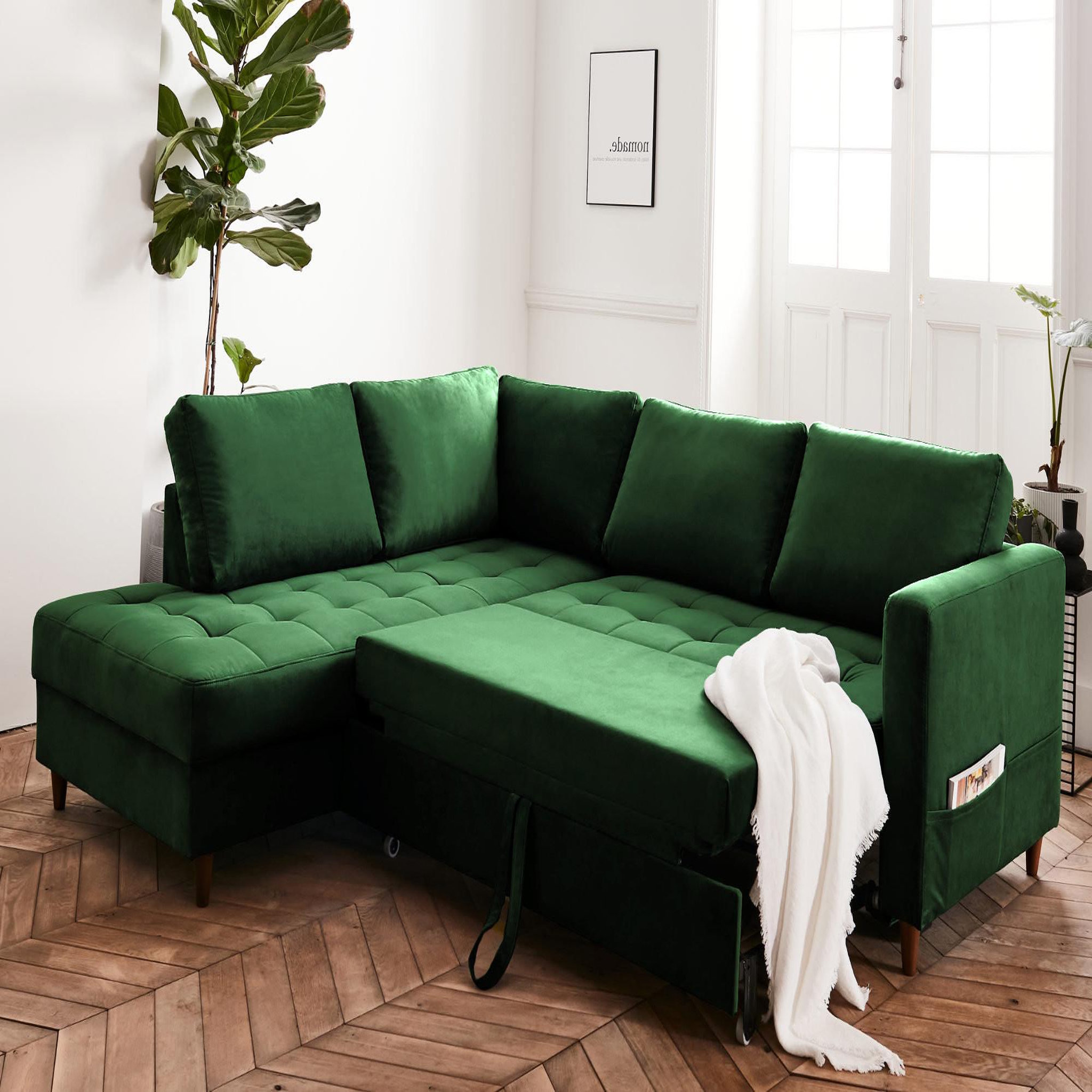 Voir la diapositive 3 : LISA DESIGN Anna - canapé d'angle gauche - 5 places - convertible - en velours