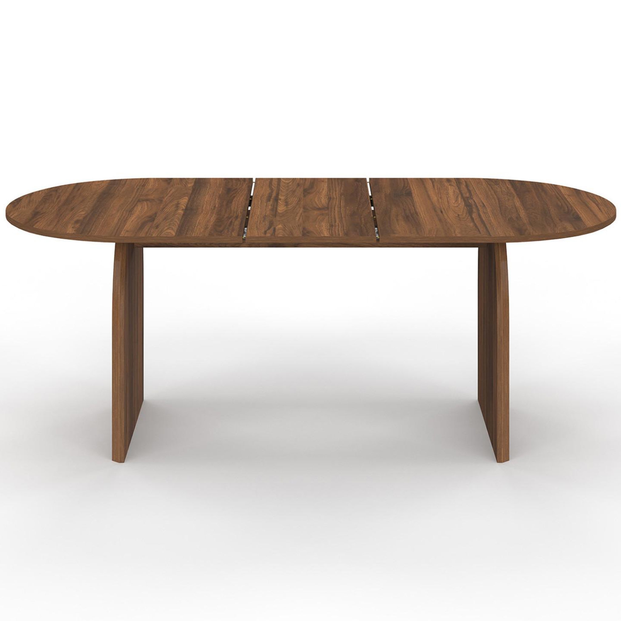 Voir la diapositive 3 : ID MARKET Table à manger extensible japandi ovale edith 6-10 personnes effet noyer 160 - 200 cm