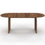 Voir la diapositive 3 : ID MARKET Table à manger extensible japandi ovale EDITH 6-10 personnes effet noyer 160 - 200 cm