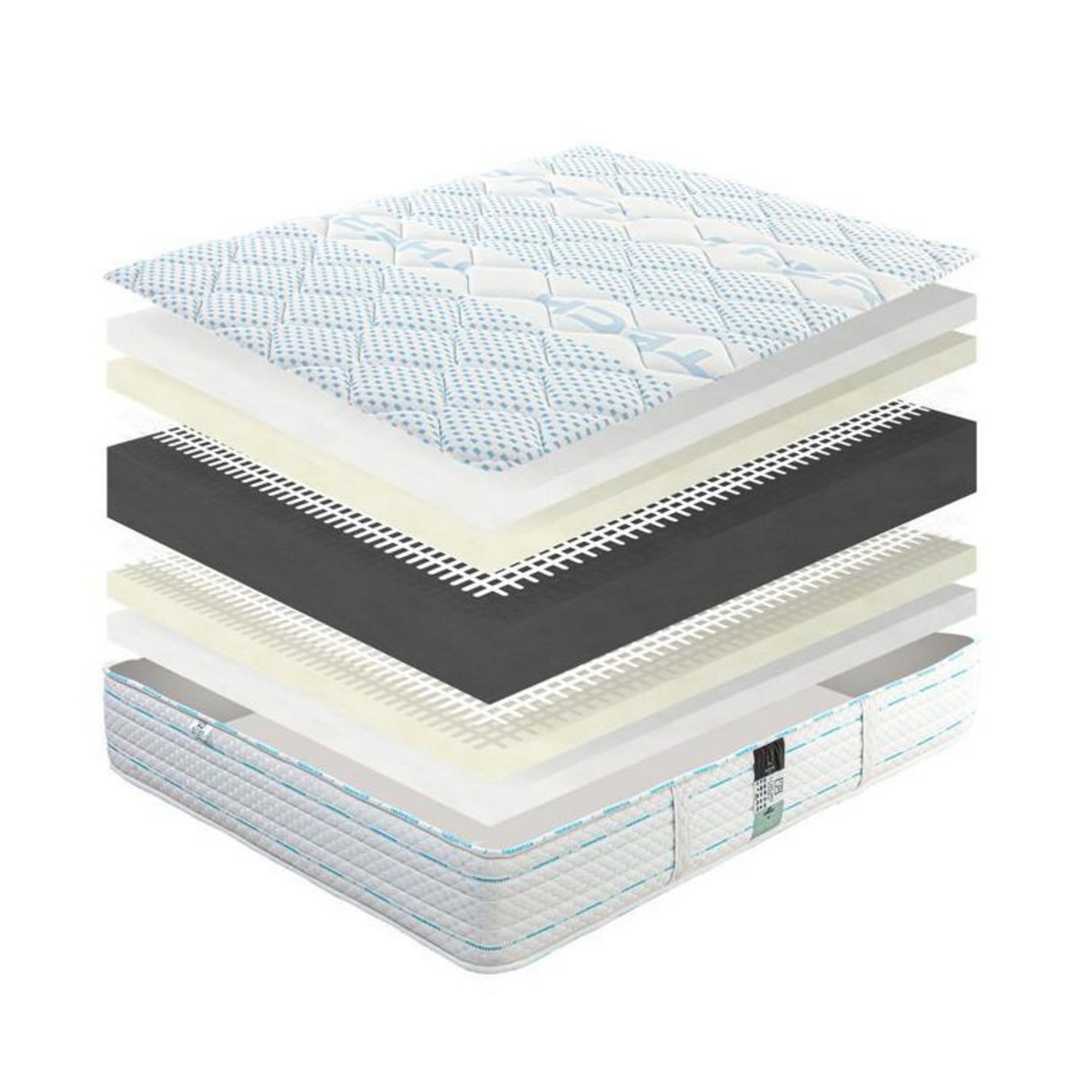 LUXURY LITERIE LUXURY LITERIE - Ensemble matelas + sommier - THERMOTEC - 140 x 190 cm - Tapissier - Ferme - Face été/hiver