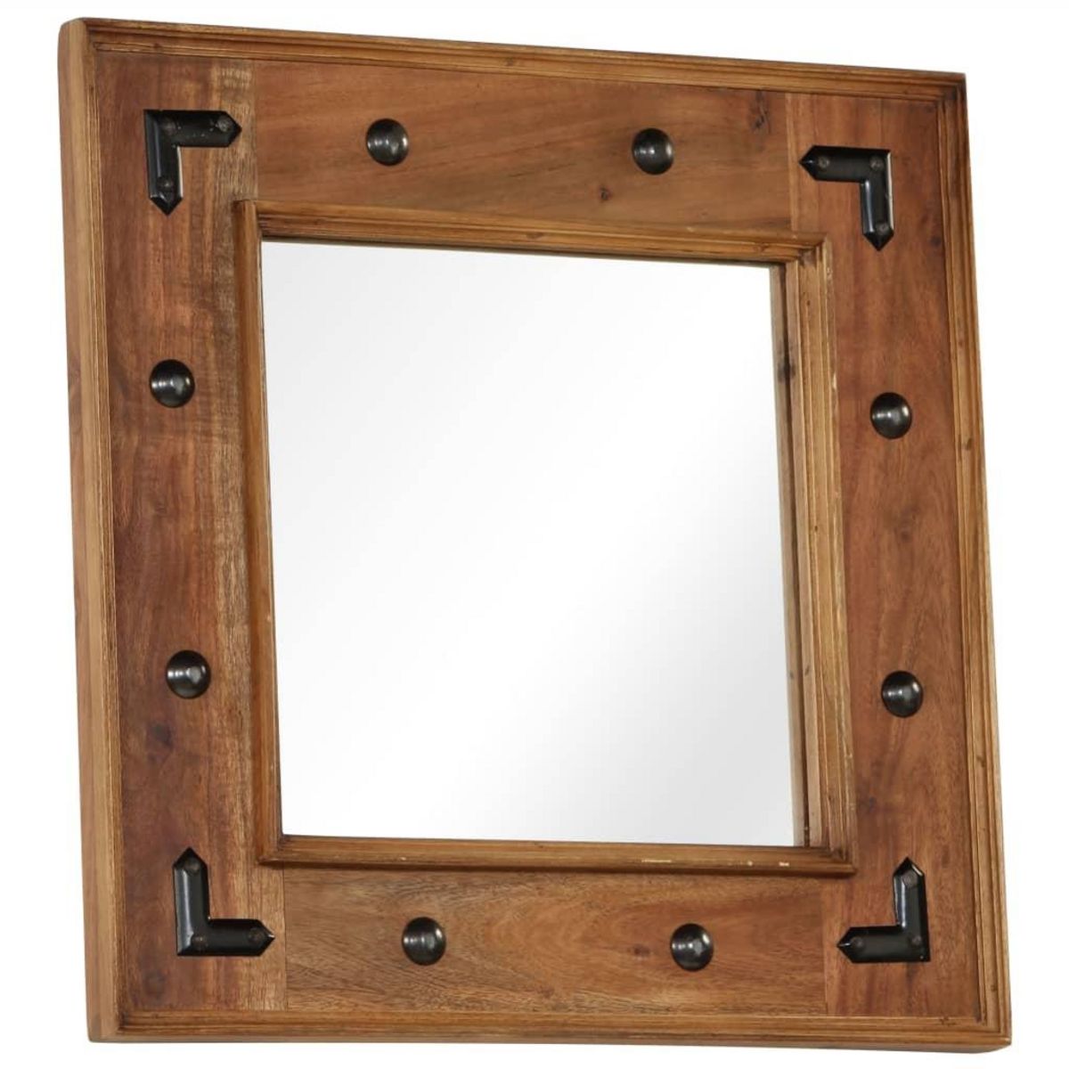 VIDAXL Miroir Bois d'acacia massif 50 x 50 cm