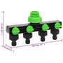 Voir la diapositive 6 : VIDAXL Adaptateur de robinet a 4 voies vert/noir 19,5x6x11 cm ABS & PP
