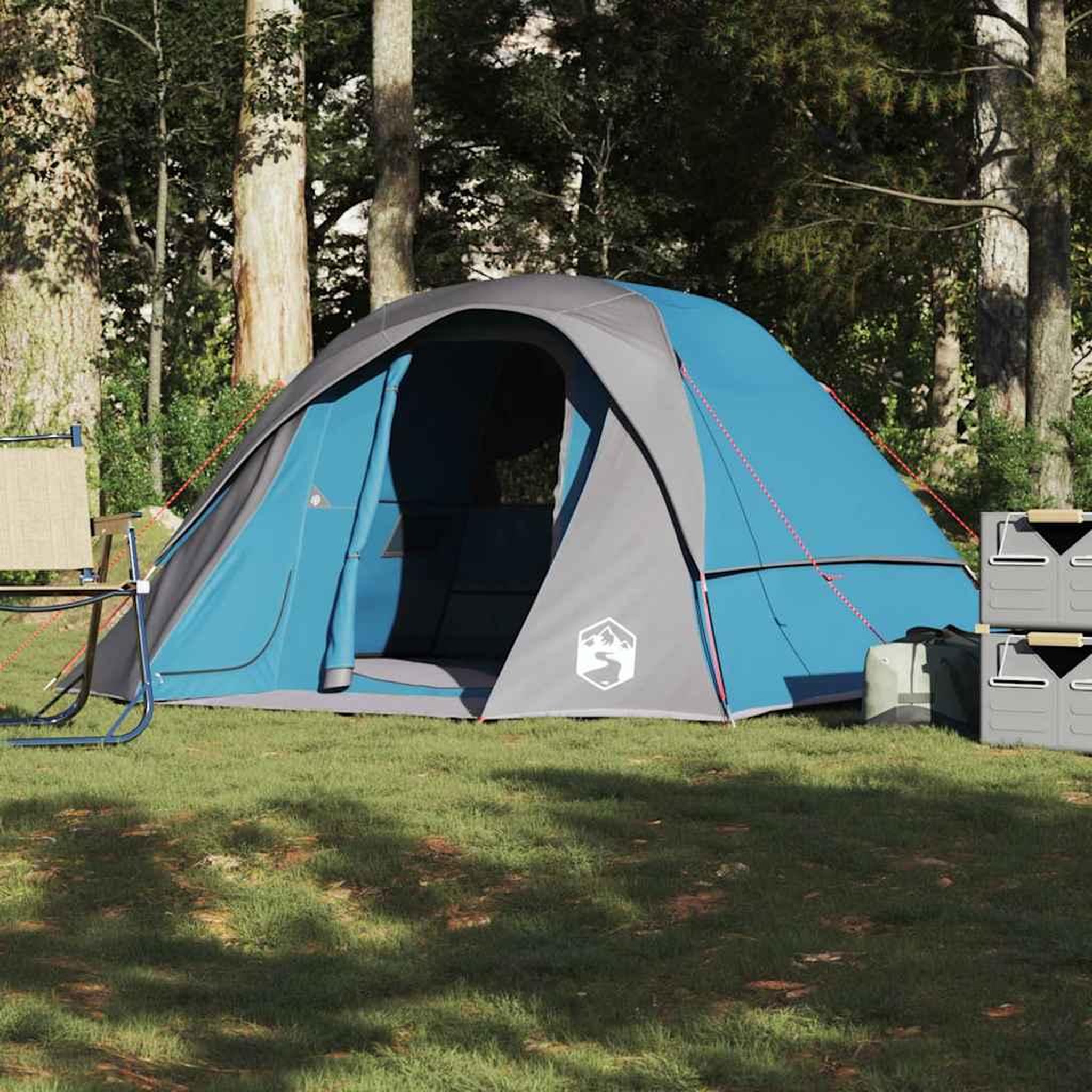 Voir la diapositive 4 : VIDAXL Tente de camping de cabine 4 personnes bleu impermeable