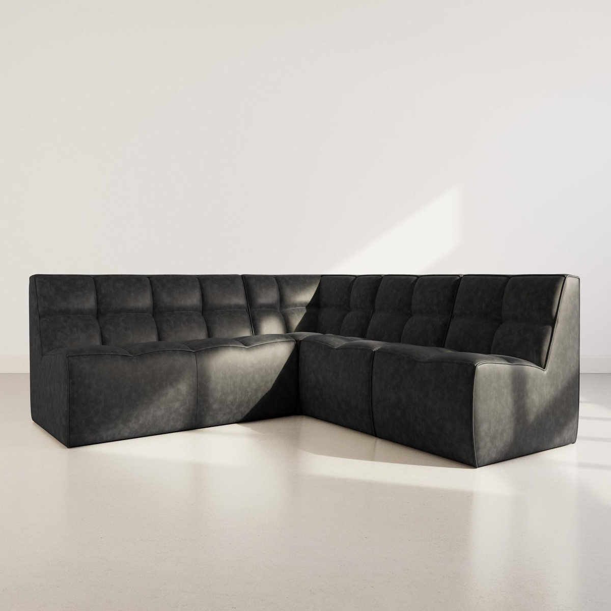 LISA DESIGN Alya - canapé modulable d'angle réversible 5 places en simili