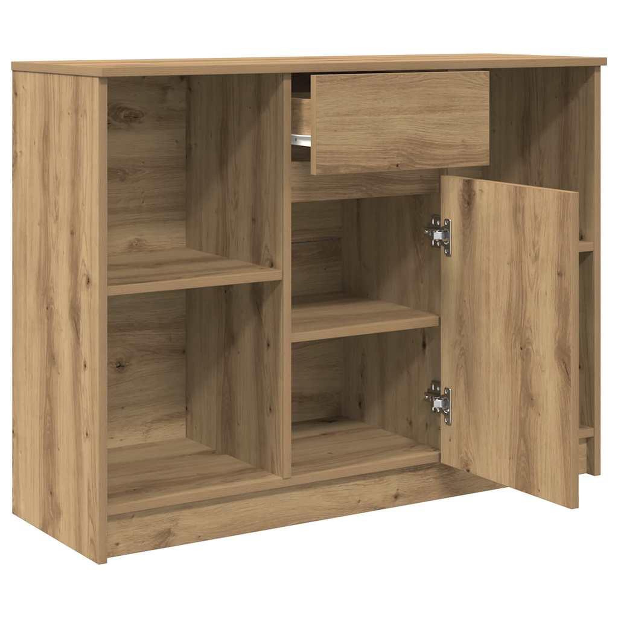 Voir la diapositive 5 : VIDAXL Buffet avec tiroir chene artisanal 101x35x76 cm bois ingenierie