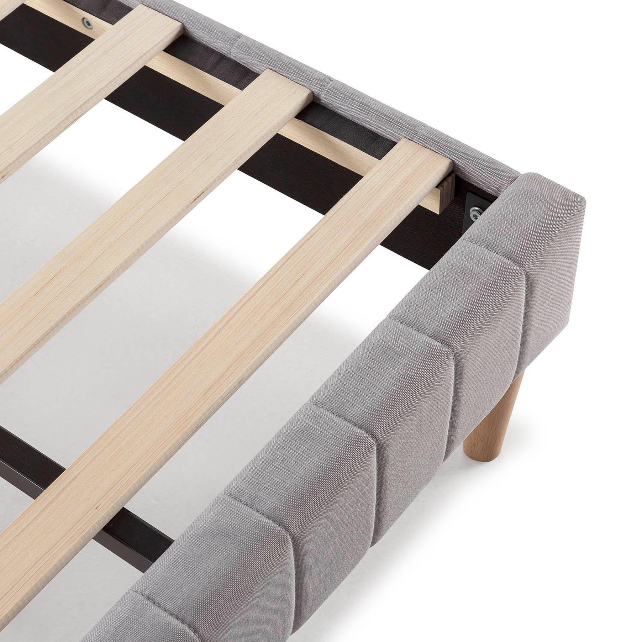 Voir la diapositive 5 : VS VENTA-STOCK Sommier + tête de lit Eris 140x200 cm Gris clair