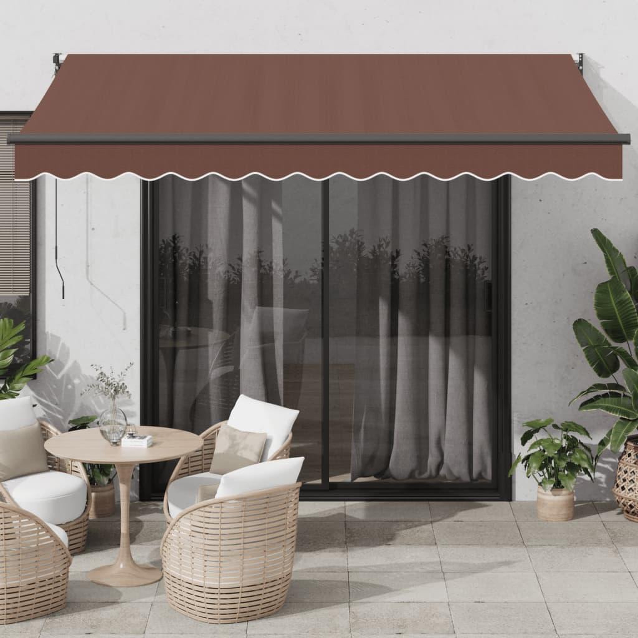 VIDAXL Auvent manuel retractable marron 350x250 cm