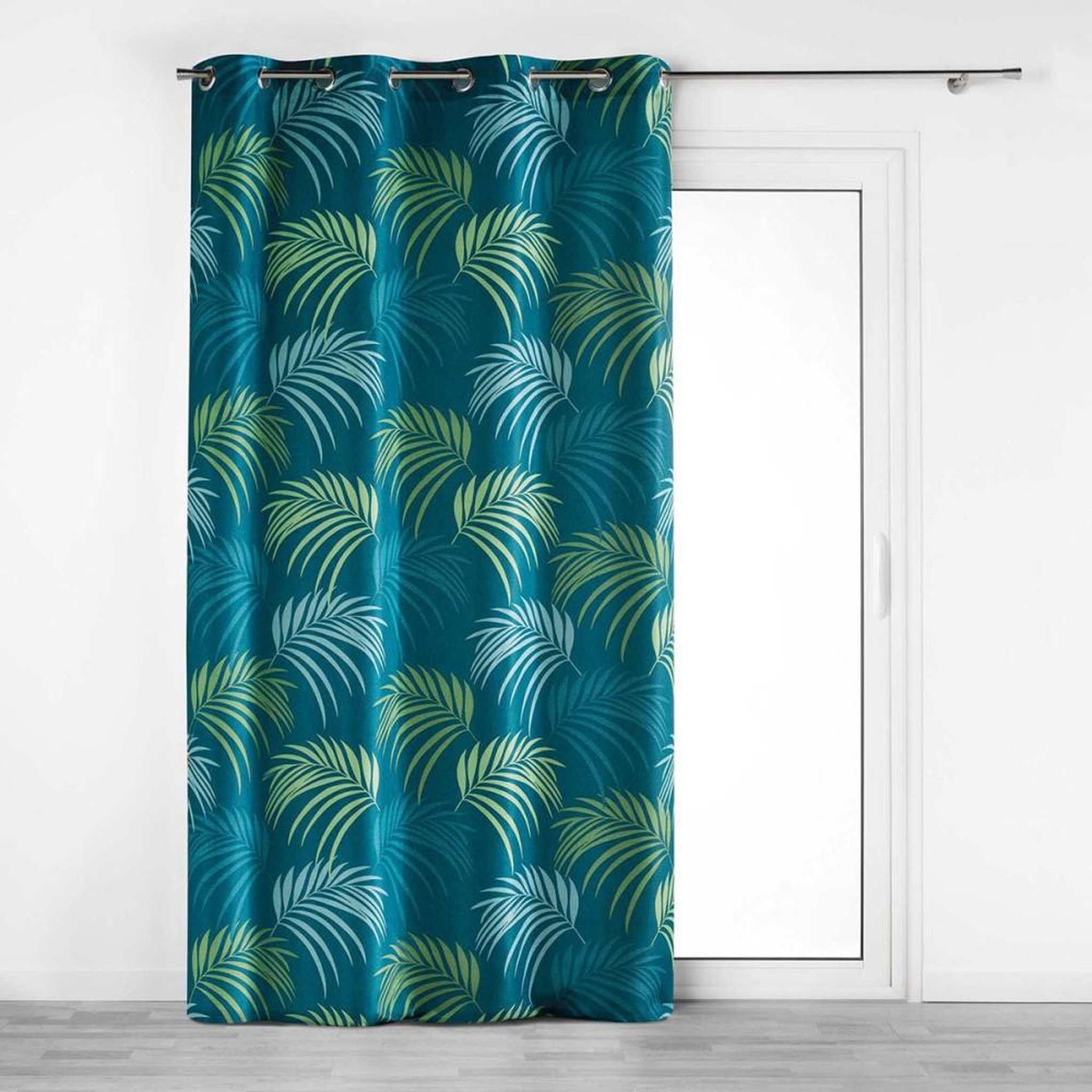 Douceur d'Intérieur Rideau à œillets 140x260 Blue vegetal bleu