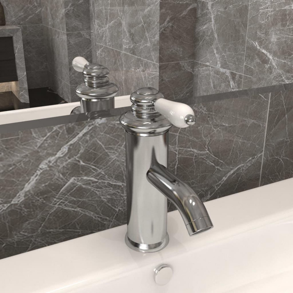 VIDAXL Robinet de lavabo de salle de bain Argente 130x180 mm