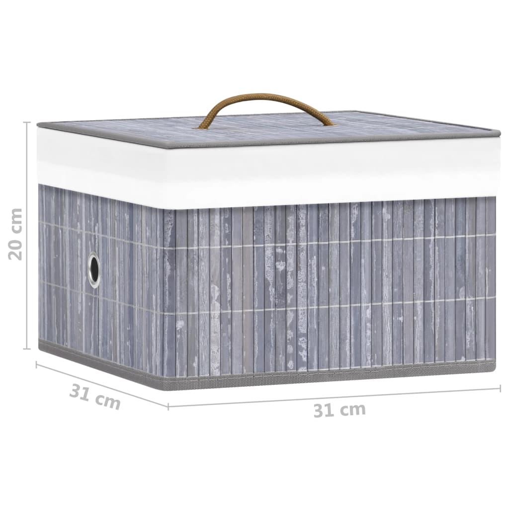 Voir la diapositive 6 : VIDAXL Boîtes de rangement en bambou 4 pcs Gris