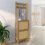 Voir la diapositive 4 : ID MARKET Vestiaire d'entrée HANAE meuble chaussures 2 portes effet naturel cannage