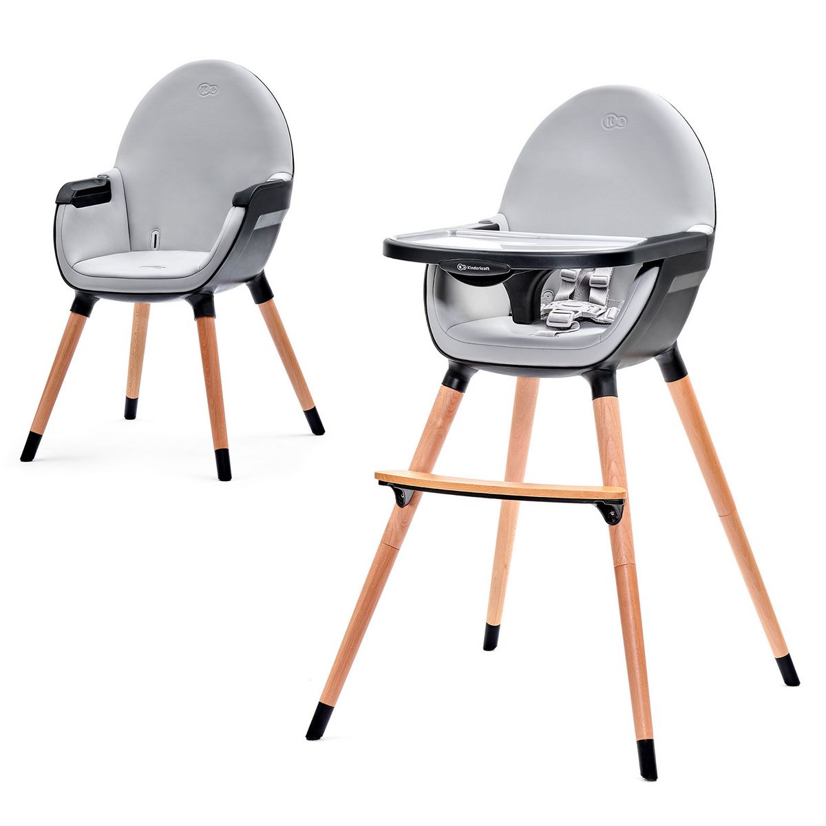 KINDERKRAFT Chaise haute évolutive Fini