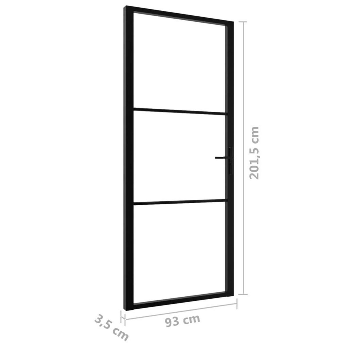 VIDAXL Porte interieure Verre ESG et aluminium 93x201,5 cm Noir