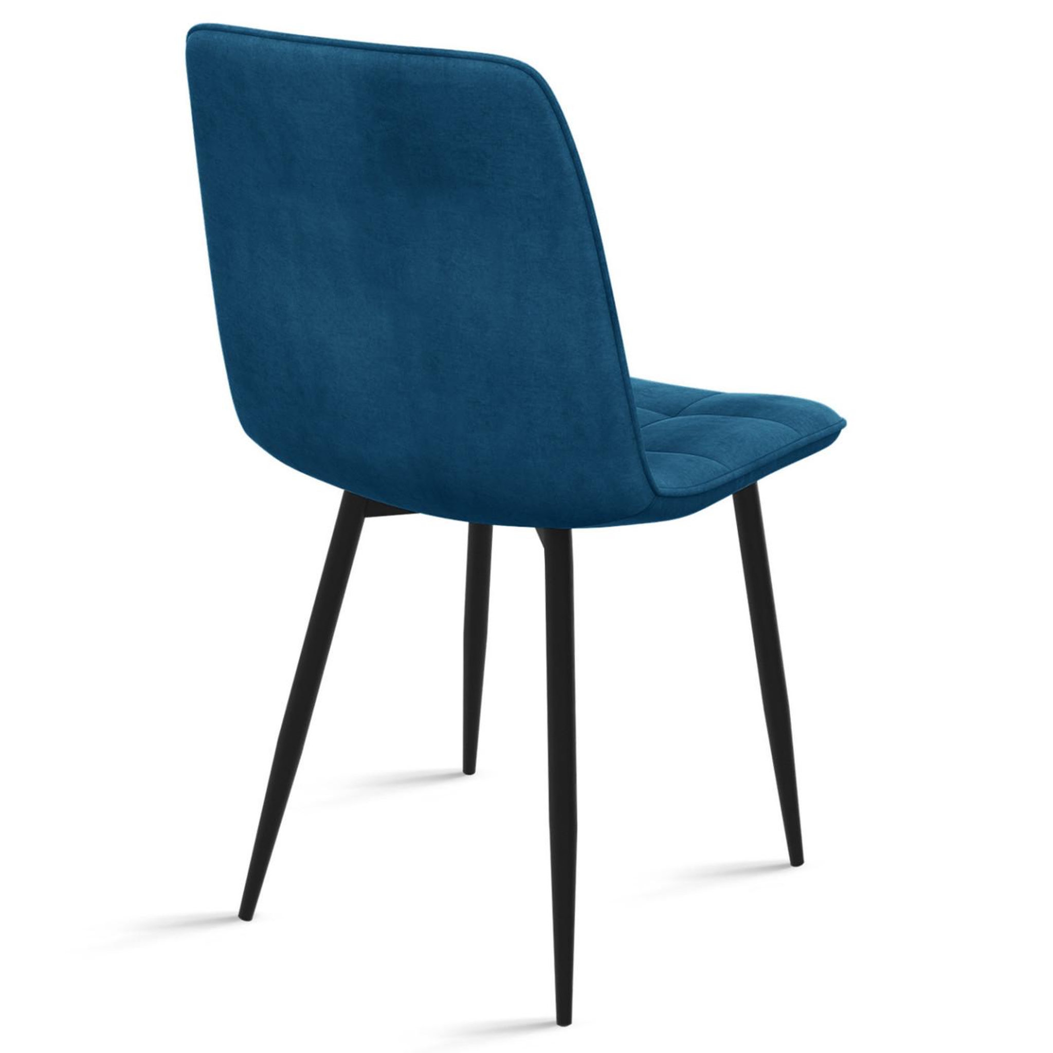 Voir la diapositive 4 : ID MARKET Lot de 6 chaises mila en velours bleu pour salle à manger