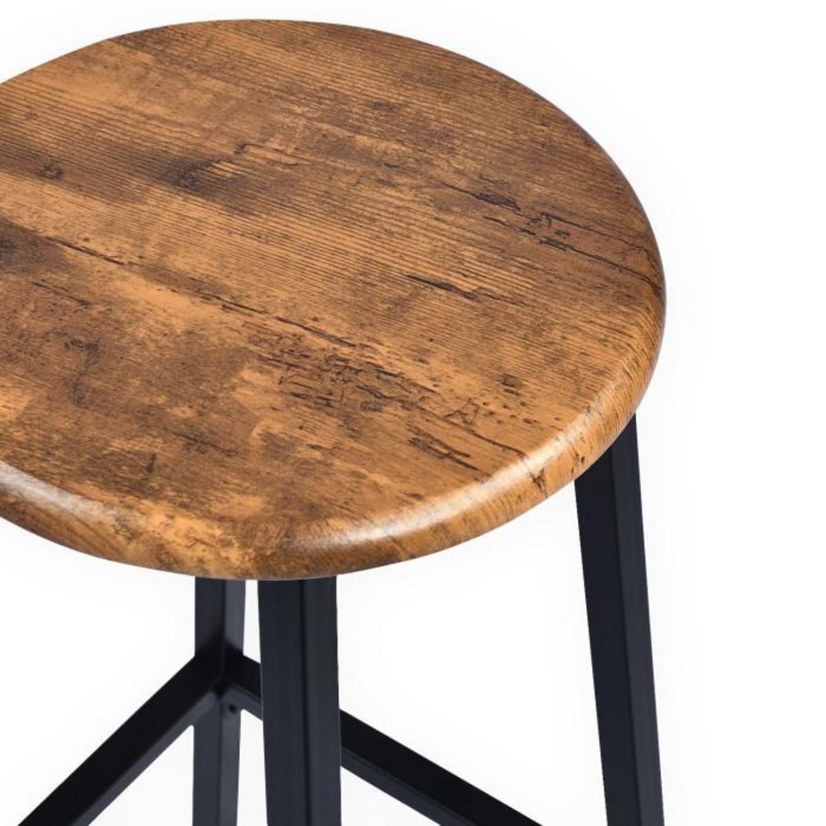 Paris Prix Ensemble Table de Bar & 2 Tabourets  Maynard  120cm Naturel & Noir