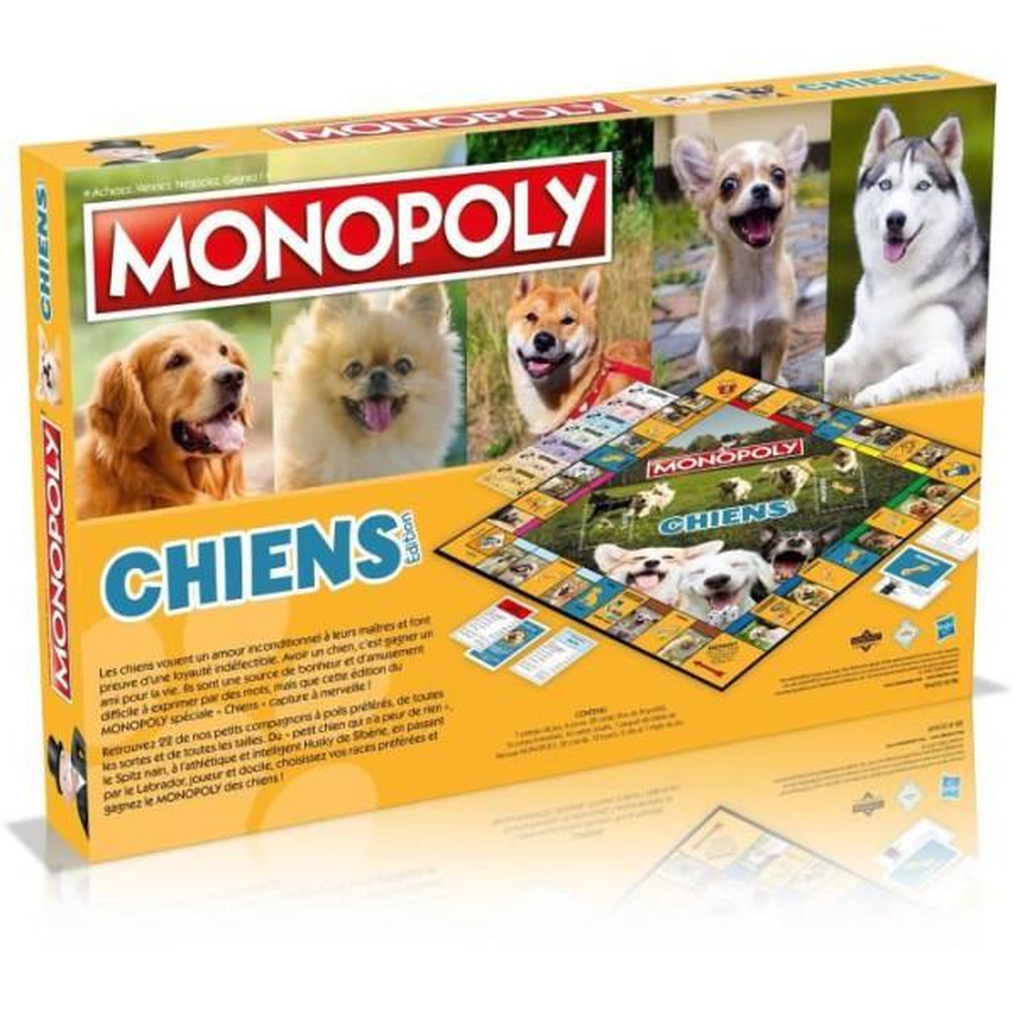 Voir la diapositive 4 : Winning Moves Monopoly chiens jeu de société, monopoly mettant en vedette les chiens de différentes races, winning moves
