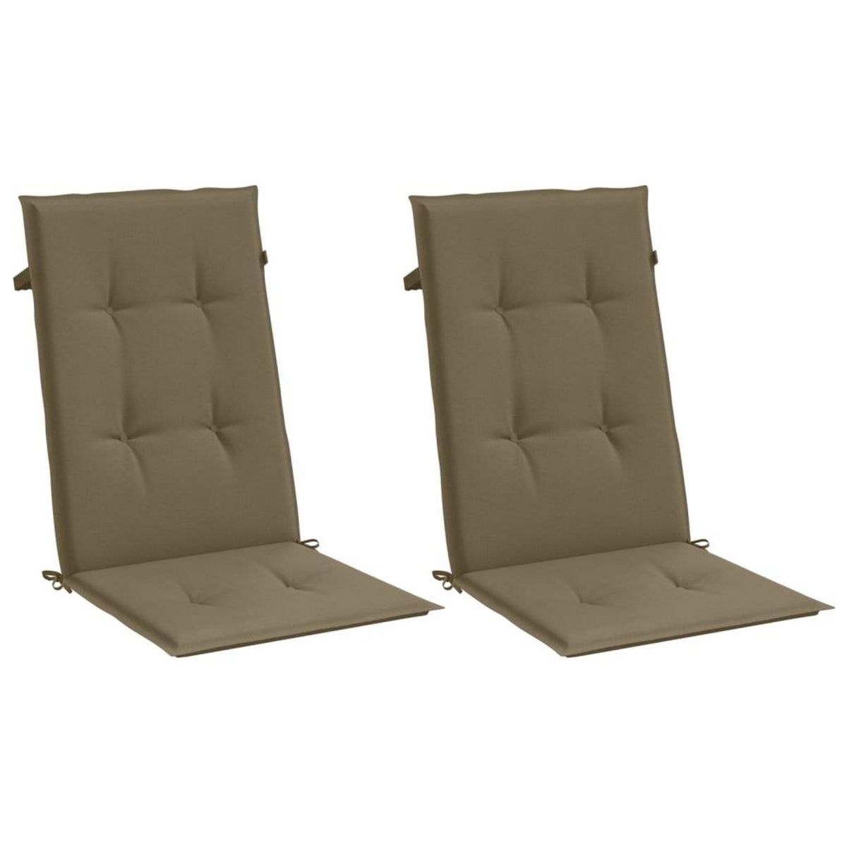 VIDAXL Coussins de chaise a dossier haut lot de 2 taupe melange tissu