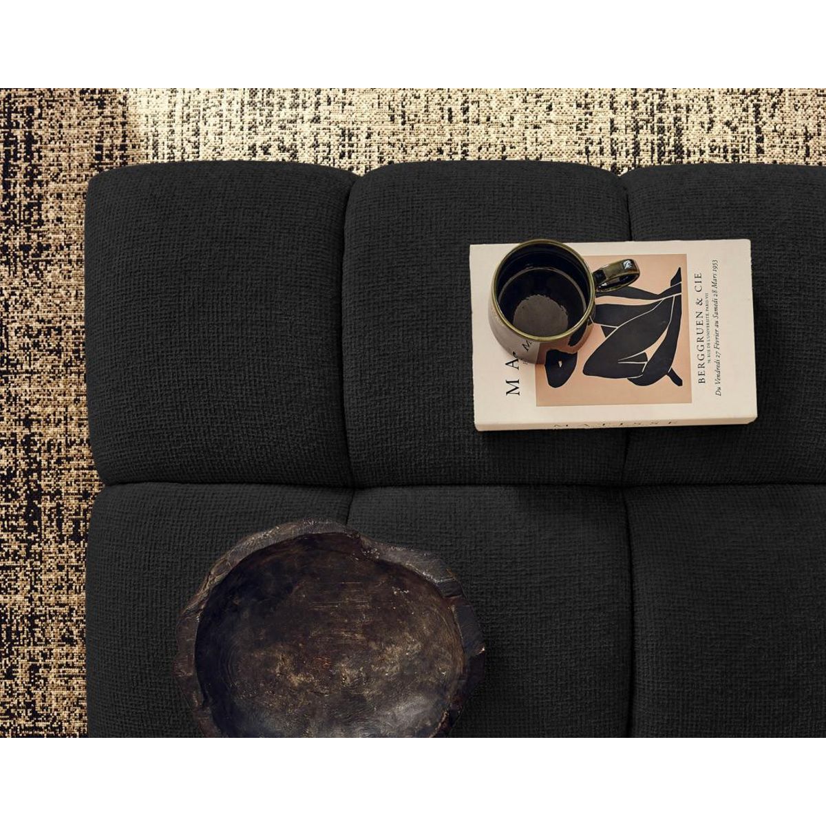 LISA DESIGN Suzano - pouf en tissu texturé