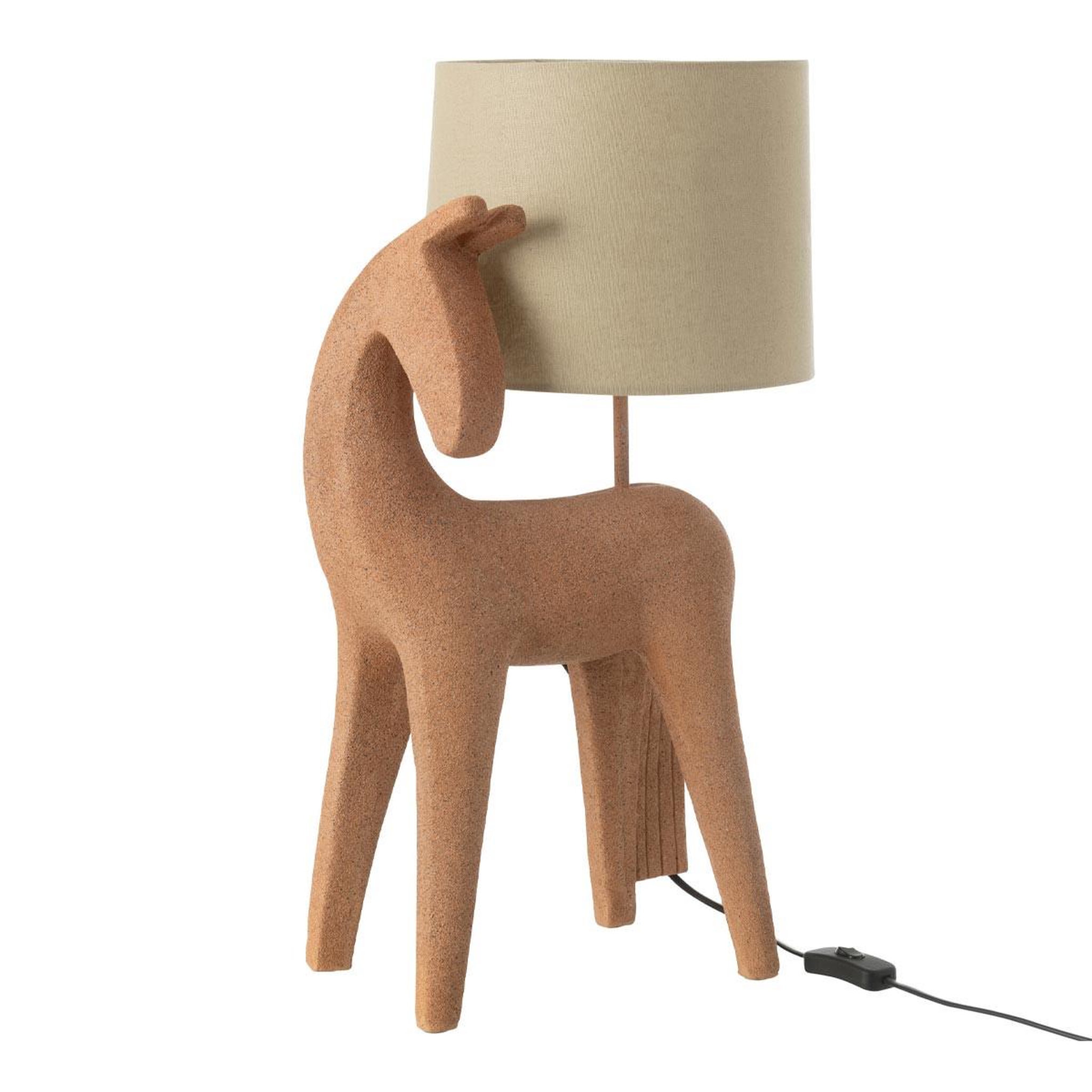J-LINE Lampe à poser cheval  morris  56cm terracotta