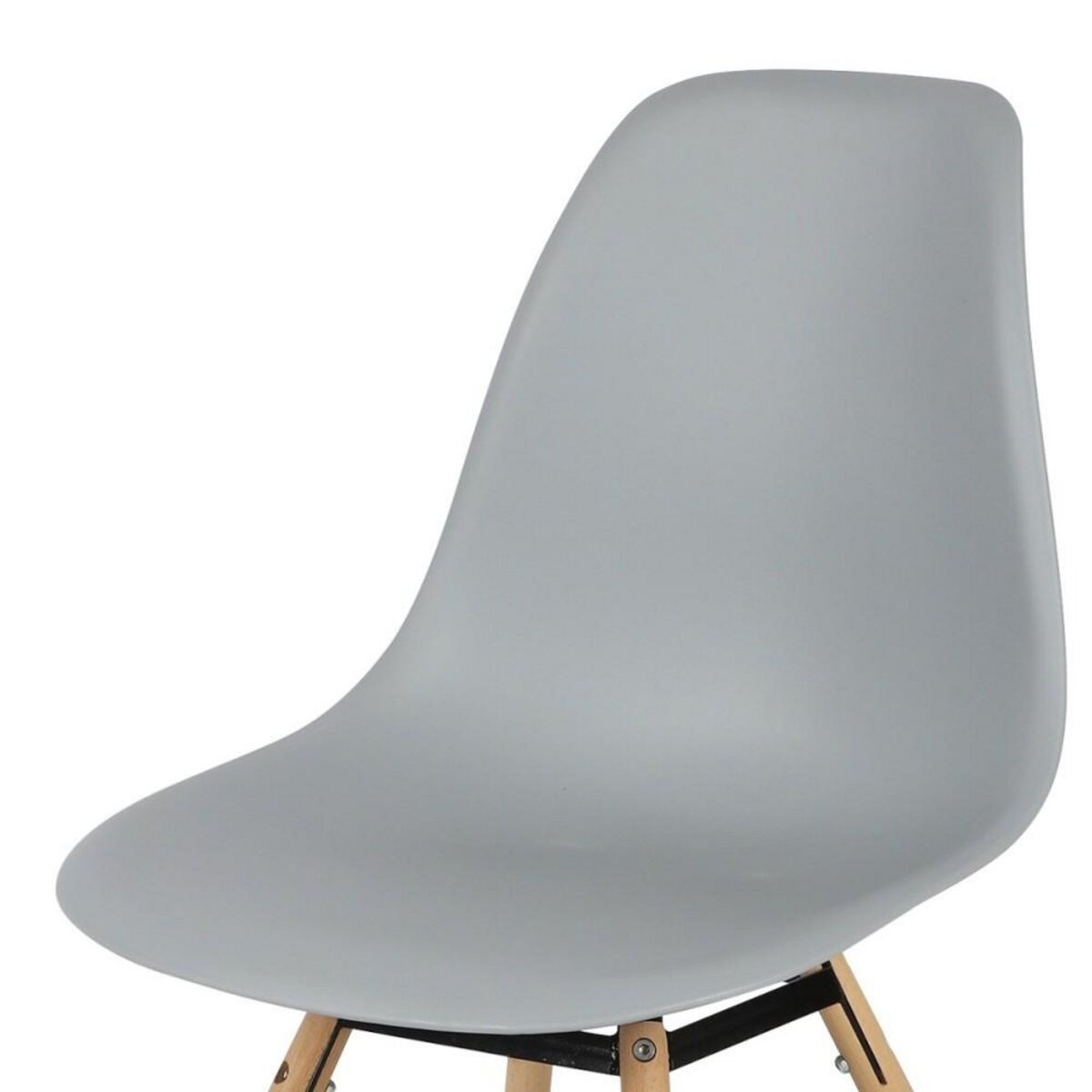 FORNORD Chaise grise structure métal et pieds bois