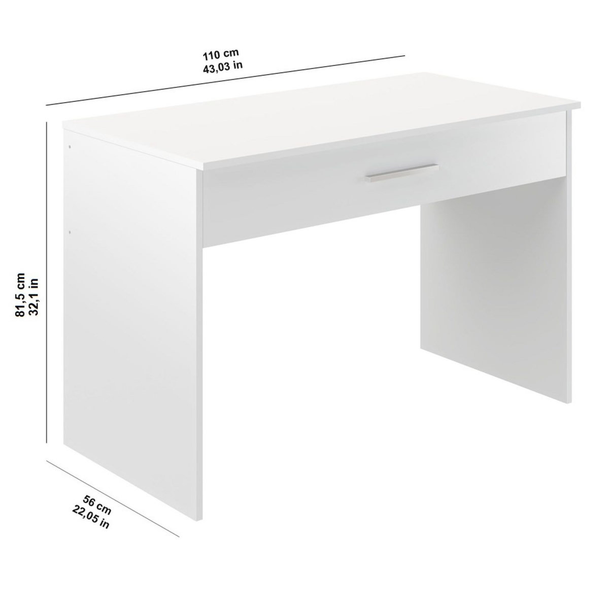 Bureau droit  1 Tiroir L110cm CARMELO