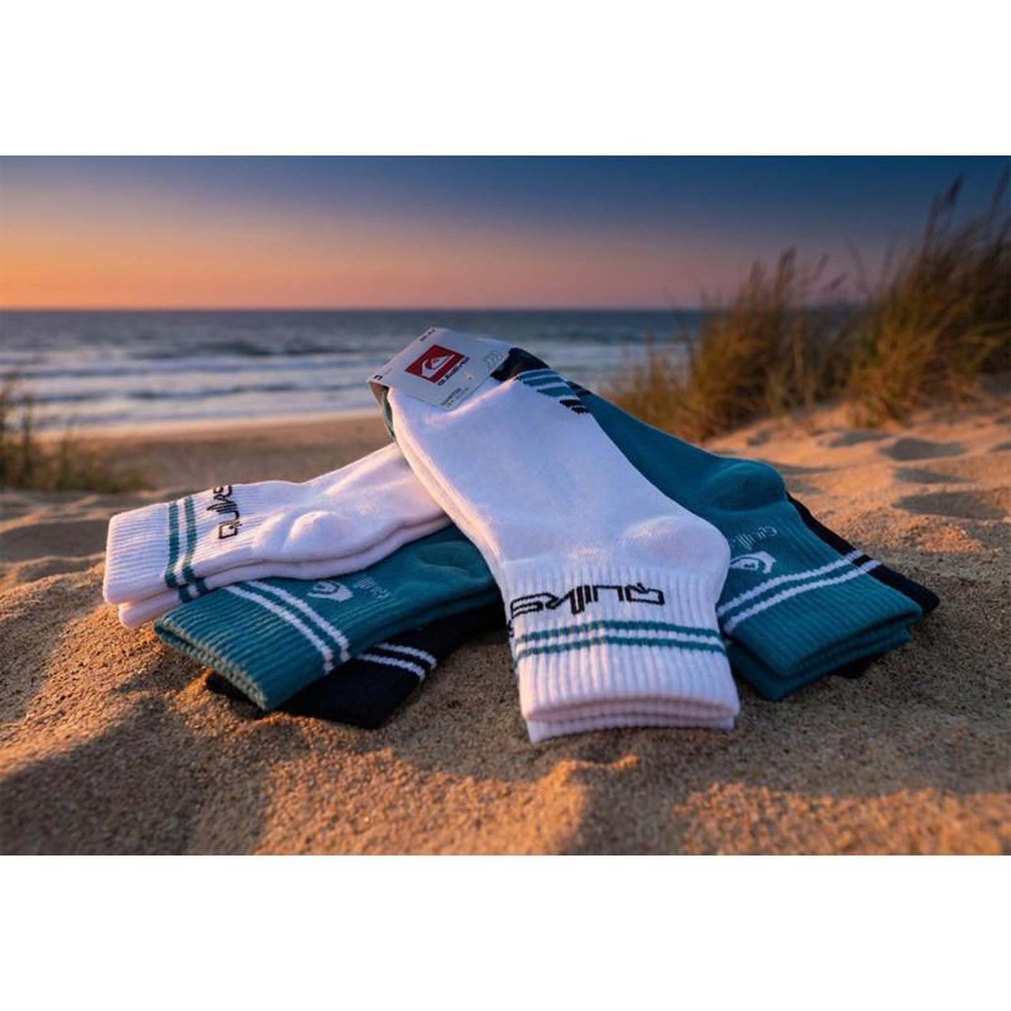 Voir la diapositive 5 : QUIKSILVER Quiksilver Pack de Chaussettes Homme QUARTER– Lot 6 Paires Sport