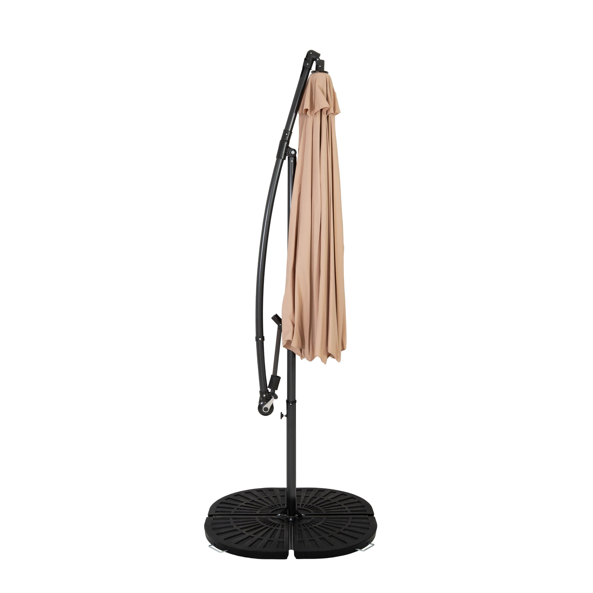 Voir la diapositive 2 : Monster Parasol Banane à Mât Déporté 3 m & 4 Pieds en Éventail