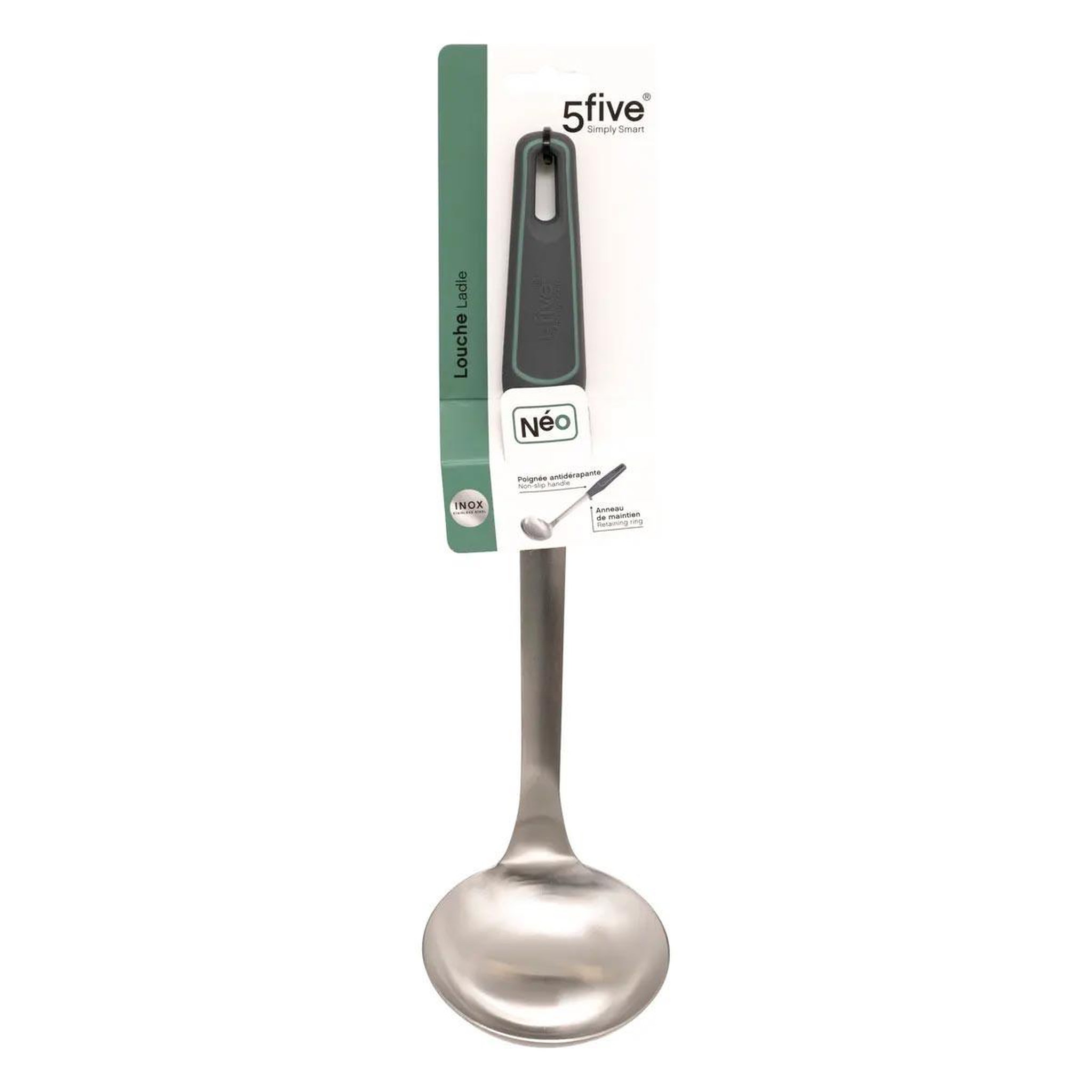 Voir la diapositive 3 : FIVE Louche en inox  néo 2  34cm gris