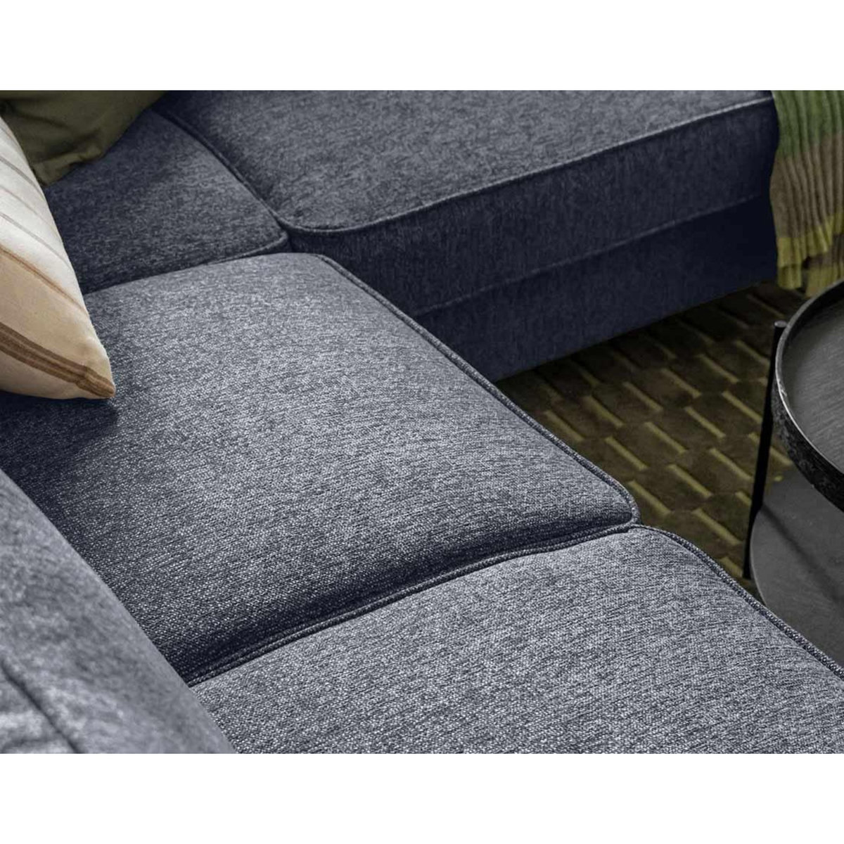 BEST MOBILIER Molly - canapé d'angle droit 5 places convertible en tissu