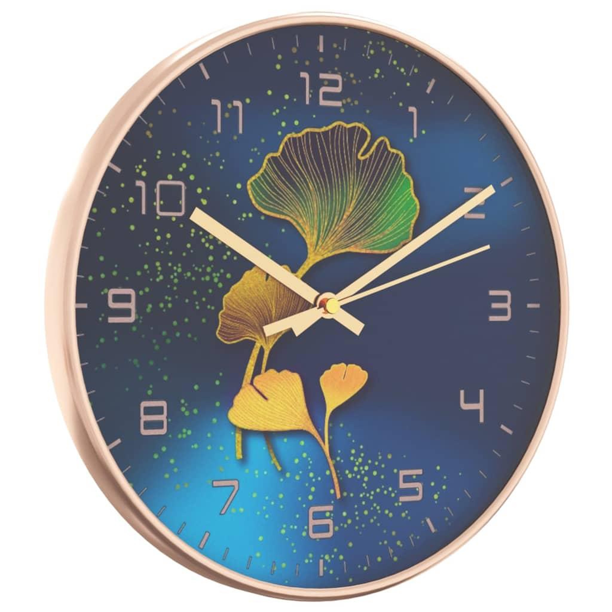 Voir la diapositive 3 : VIDAXL Horloge murale dore et bleu Ø29,5 cm polystyrene et verre