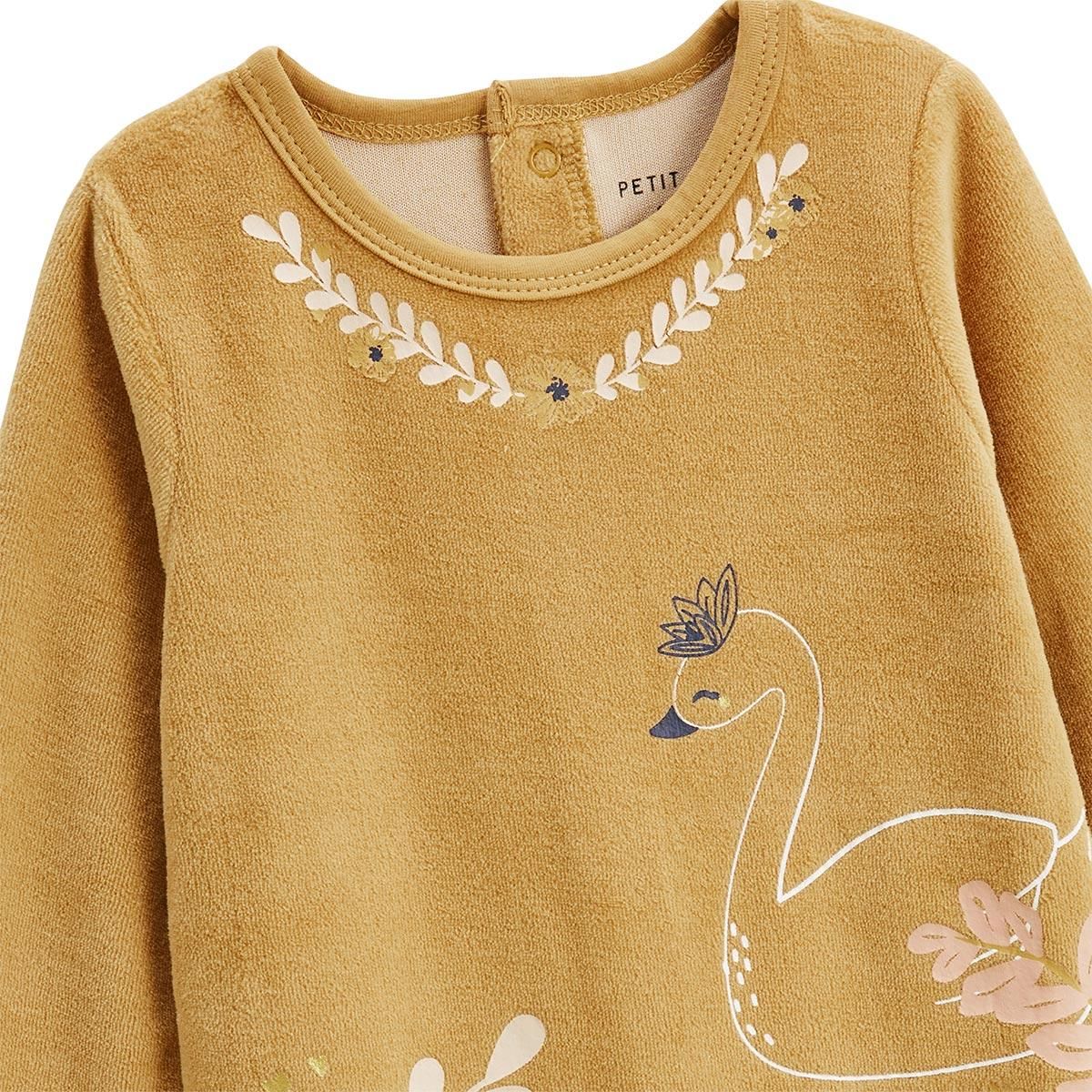 Petit Béguin Lot de 2 pyjamas bébé en velours Swan